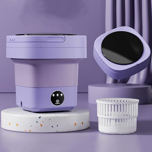 MYJIO Lavatrice Portatile Pieghevole da 8 Litri con Centrifuga, Piccola Efficiente, Secchio per Bucato Ad Alta capacità per Persone Pigre, Completamente