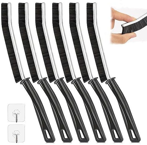 6Pcs Spaltreinigungsbürste,Fugenreinigungsbürste, Multifunktionale Reinigungsbürste für Fugen,Eckenreinigungsbürsten,Multifunktionale Fugenbürste mit Haken, für Bad,Küche,Bodenfliesen