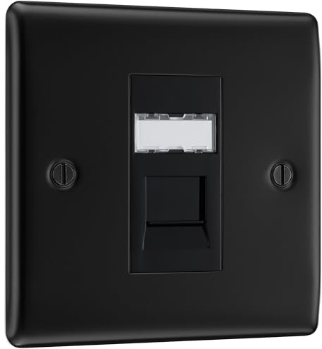 Nexus RJ45-Telefonsteckdose, Metall, mattschwarz, IDC-Typ