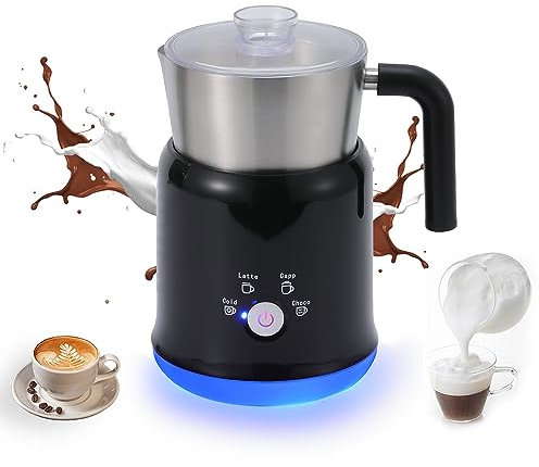 CalmGeek Detachable Milk Frother 23.67oz/700ml Electric Milk Frother and with Touch Control 600W 5 in 1 Hot/Cold Foam Maker for Latte Cappuccinos Hot Chocolate Milk
