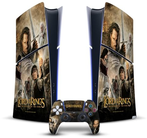 Head Case Designs Offizielle The Lord of The Rings The Return of The King Haupt Darsteller Posters Vinyl Haut Gaming Aufkleber kompatibel mit PS5 Slim Digital Edition Console & DualSense Controller