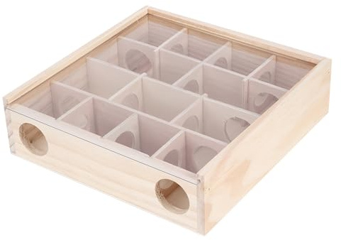 Akozon Hamster-Labyrinth-Mäuse-Mäuse-Holz-interaktive Intelligente Haustierverzierungen mit Acrylglas