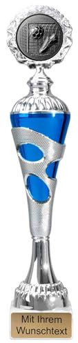 Deitert Fußball-Pokale 6er Serie 54680 Silber-blau mit Deckel 30 cm