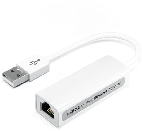 Fazvncv Adaptador USB 2.0 a Ethernet, adaptador Ethernet RJ45 RTL8152B chip tarjeta de red externa, dispositivo de red portátil