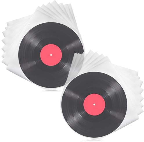 BUOSHUO 100 Pezzi Buste per Vinili 33 Giri,Buste Antistatiche per Vinili 33 Giri,Adatto per Dischi Vinile da 12 Pollici (100)