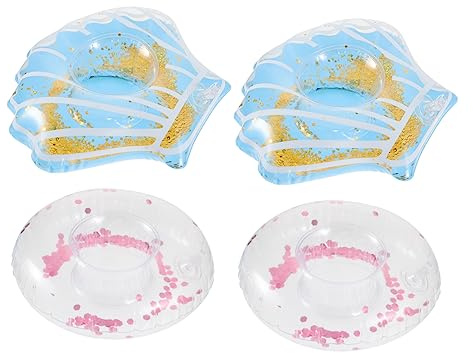 SUPVOX Soporte Inflable para Vasos PVC para Niños y Adultos, Tamaño Mediano, Juguete De Piscina Creativo, Accesorio De Fiesta y Verano, Pack De 12 Unidades Colores Variados