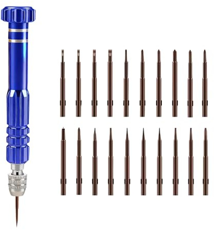 Mini Schraubendreher Set, 20 in 1 kleiner Schraubenzieher Set, winzige Präzisions Schraubendreher, Brillen und Uhrmacher Repair Gläser Kleine Schraubenzieher Präzisionsschraubendreher