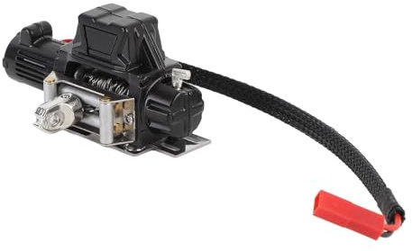 Bnineteenteam Cabrestante RC Cabrestante de Simulación de Metal para Coche Trepador de Escala 1/10 SCX10 con Kit de Control Remoto Inalámbrico de Doble Motor Experiencia RC Mejorada (BLACK)