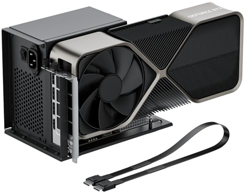 OwlTree PCIe 4.0 x4 64Gbps eGPU External Graphics Cards Dock, with OCuLink SFF-8612 8311 to PCIe x16 and SFF-8611 Male Cable 50cm, Supports GPU Laptop MIni PC Standard ATX Power Supply