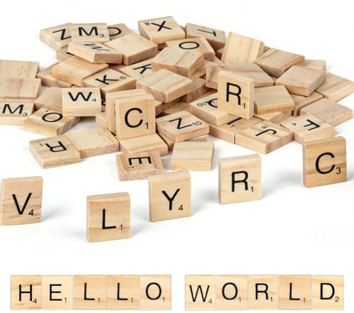 300 Stück Holzbuchstaben 20x1,8x5mm | Enthält A–z Und Zahlen, Perfekt Für Scrabble, Lernspiele, Basteln, Wandkunst Und Geschenke – Für Kinder Und Erwachsene.