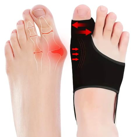 ZXCFBEA 2PCS Bunion Corrector for Women & Men,Big Toe Separators-Bunion Splint-Bunion Pads-Hammer Toes Straightener-Toes Spacers Pain Relief, Comfortable & Breathable for Day/Night (Black)