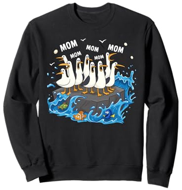 Divertente Mamma Gabbiano Famiglia Madre Amante Design Uomo Donna Felpa
