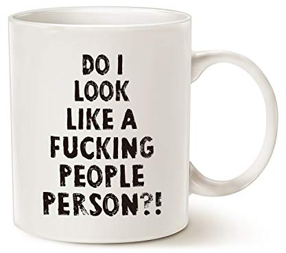 This Funny Coffee Mug Christmas Gifts, Do I Look Like a People Person Best Friend Porcelain Cup, White 11 Oz