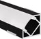 Alumino - LED Aluminium Eckprofil Schwarz - 200 cm - mit Zubehör und Opaler Abdeckung - für 12 mm LED-Streifen - 2 m - für Innen und Außen - MOSEL