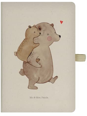 Mr. & Mrs. Panda DIN A5 Baumwoll Notizbuch Papa Bär - Geschenk, Vatertag, Tagebuch, Vati, bester Vater, Notizheft, Sohn, weltbester Papa, Adressbuch,
