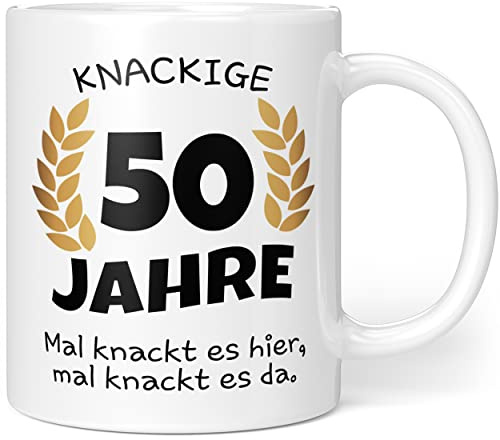 Knackige 50 Jahre Geburtstag | Geschenk zum 50. Geburtstag | Tasse mit lustigem Spruch Geschenkideen (Zum 50. Geburtstag)