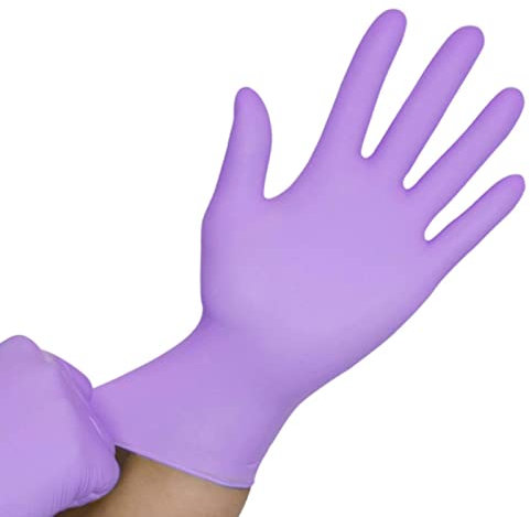 NIAN 100Pcs Guanti in Nitrile USA E Getta Viola Wostar Impermeabile Antiscivolo Resistente All'olio per La Casa Cucina Lavastoviglie da Lavoro Guanti in Nitrile