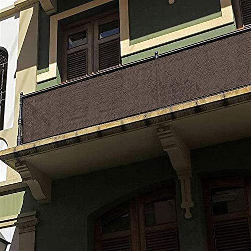 LIVEINU Balkonbespannung Balkon Sichtschutz Windschutz Sichtblende UV-Schutz Witterungsbeständig Gartensichtschutz UV 75% HDPE-Spezialgewebe Balkonverkleidung 80x180cm Braun