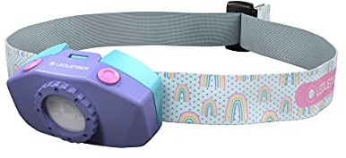 Ledlenser KidLED2 Linterna frontal LED para niños, diseño Unicornio, funciona con pilas, 40 lúmenes, ideal para acampadas, paseos nocturnos y exploraciones al aire libre.