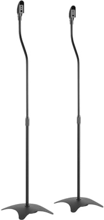 ARLI 2X Lautsprecherständer höhenverstellbar 68 – 110 cm Teleskop Boxenständer für Satellitenlautsprecher/Lautsprecher bis 4,5 kg mit Kabelmanagement & schwerem Sockel Standfuß Ständer Schwarz