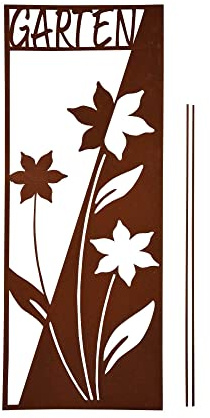 Plaque décorative de jardin en aspect rouillé pour fleurs - UNUS