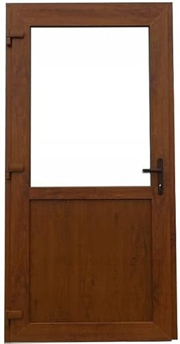 Otwarte PVC-Außentür. Geschäft, Balkon, Haus, Wirtschaft. Anthrazit, Goldeiche, Walnuss, weiß (90x200 linke Tür, golden eiche)