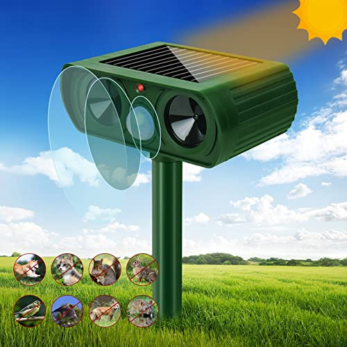 Ceboic Repellente Gatti, Ultrasuoni Energia Solare Repellente per Gatti Impermeabile, Solar Repeller Animali Dissuasore a Ultrasuoni per Gatti Cani Topi Piccioni Uccelli Volpi Talpe Fattoria Giardino