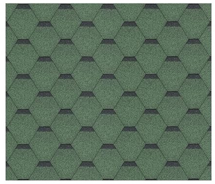 Bitumenschindeln Hexagonal Rock H-GREEN, Grün Bitumen-Dacheindeckung
