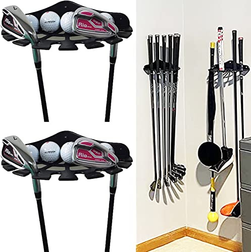 Pmsanzay Golfschlägerhalter und Golfball-Organizer, Golfschläger-Ausstellungsregal, Wandmontage, hält alles sauber und organisiert, kein Golfschläger