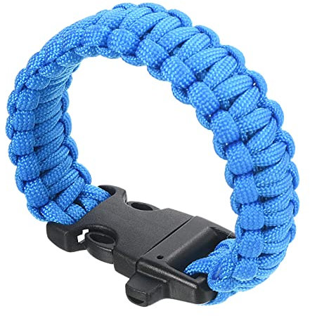 PATIKIL Survie Paracorde Bracelets, Tressé Parachute Bracelet avec Plastique Boucle Fête Favorise Camping Cadeaux Externe Enveloppes pour Homme, Bleu