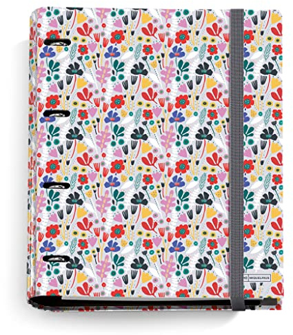 Miquelrius - Carpebloc, Mappe mit 4 Ringen + Nachfüllung 100 Blatt A4-Gitter, Carpesano-Verschluss mit Gummi, Alice