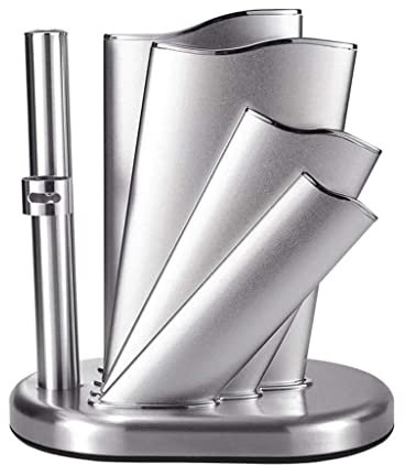 PAREKS Blocco per coltelli in acciaio inox blocco per coltelli da cucina universale da banco porta coltelli organizzatore rack di stoccaggio accessori per cucina