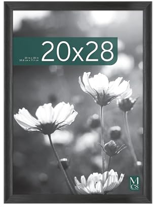 MCS Studio Gallery Classic 20x28 Poster Frame Black Woodgrain Engineered Wood, Vertical & Horizontal Wall Hanging Large Picture Frame for Photos, Posters & Art Prints (1-Pack)
