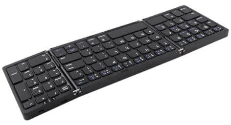Cuifati Tastiera Bluetooth Pieghevole, Tastiera Wireless Portatile Tascabile con Touchpad per Android, Windows, PC, Tablet, con Batteria Ricaricabile (Black)