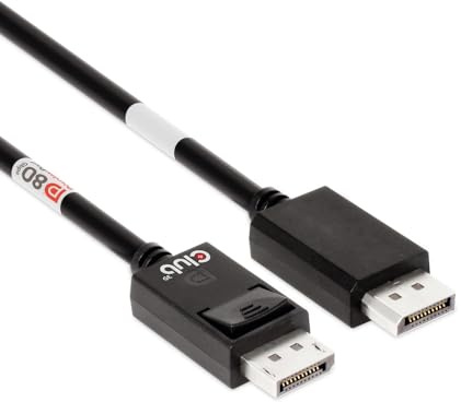Club 3D CAC-1091 1.2 Meter/ 3.94 Feet DisplayPort 2.1 Bi-Directional VESA DP80 Certified Cable with G-SYNC, & HDR 4K 144Hz, 8K60Hz, 10K60Hz, 4K 240Hz M/M