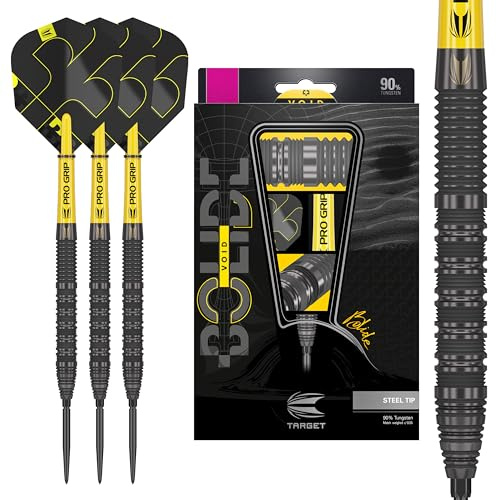 Target Darts Bolide Void 90% Tungsten Dart Set, Stahlspitzen-Swiss-Point-Darts | Barrel 01, 22G | Professionelle Dart-Sets, Schwarze Darts, Swiss-Point-Werkzeug im Lieferumfang enthalten
