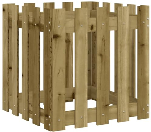 vidaXL Jardinera diseño de Valla Madera de Pino impregnada 50x50x50 cm