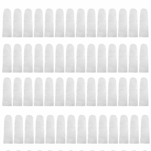 VIVIIHOO 100 stycken fingerplockar av bomull – ventilerande och halkfri, fingertoppsskydd, fingerskydd för hem och arbete (vit)