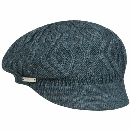 Seeberger Annelie Strick-Ballonmütze Damenmütze Ballonmütze Schirmmütze Schildmütze Damen - mit Schirm, Futter Winter Herbst-Winter - One Size Petrol