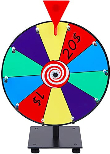 CFDZCP Drehbares Preisrad, Lotterie-Glücksspiel Mit Drehteller, Bingo-Spiel, Mit Trocken Abwischbaren Markern Und Radiergummi for Messen, Glücksrad