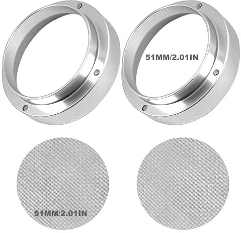 LUCKNIGHT 51mm Dosing Funnel, 2 Pcs Magnetic Espresso Dosing Funnel, Aluminum Coffee Dosing Ring Replacement, Coffee Machine Accessories, Suitable for Bartenders, Coffee Lovers, Families and Cafés