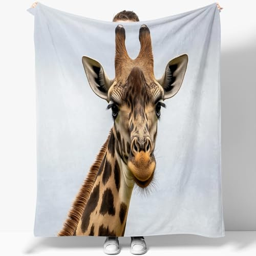 3D Druck Fleecedecke Tier Giraffe Flanelldecke Kuscheldecke Einfarbig Weiche Warm Flauschige Decke TV Decke Sofadecke Wohndecke Tagesdecke Kinderdecken 150 x 200 cm
