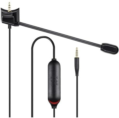 MOIDHSAG Vielseitiges Kopfhörerkabel mit Boom omnidirektionalem Mikrofon für QC45 Headset, Ersatzkabel, 150 cm
