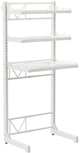 KOKANIGODVA Estanteria sobre Lavadora,Estante de Almacenamiento para baño,Ahorro de Espacio para Inodoro Independiente con estantes Ajustables de 3 Niveles/Desmontable Limpieza