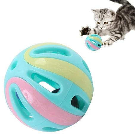 Katzenspielzeugbälle mit Glocke - Rasselball für Katzen - Großer hohler Rasselball für Katzen, interaktives Spielzeug zur Jagd von Kätzchen, kleine klangende Bälle für Kätzchen und
