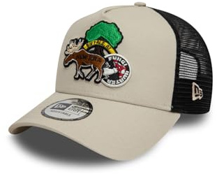 New Era NE Outdoor Patch Trucker Adjustable Cap NE Fungi Beige Schwarz, Size:OneSize