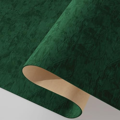Decotalk Selbstklebende Tapete Samtstoff Grün Wände Tapeten 60X300cm Samtstoff Tapeten Selbstklebende Grün Möbelfolie für Schlafzimmer Wandtapete für Wohnzimmer Kleiderschrank Schubladen Treppenhaus