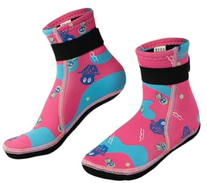 Oshhni Tauchsocken hält warme Neopren -Socken für Tauchschwimmen Rafting Beach Kajakfahren, Pink 27 bis 30 Meter, für 16 cm