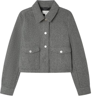SPRINGFIELD Abrigo De Paño Corto Cepillado Con Bolsillos Delanteros Con Cremallera, Beige, 36