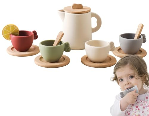 Juguetes en Tiempo de té para Set de la Fiesta de té Que Juega con rol de Chicas | Princesa rol-Play Tea Time Toy Set Seguros y saludables Juguetes de Experiencia para Día del Niño, los re
